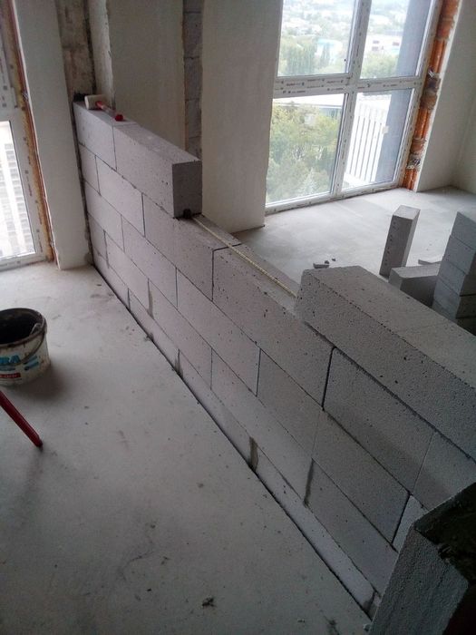 Кладка блоку , кладка перестінків з блоку