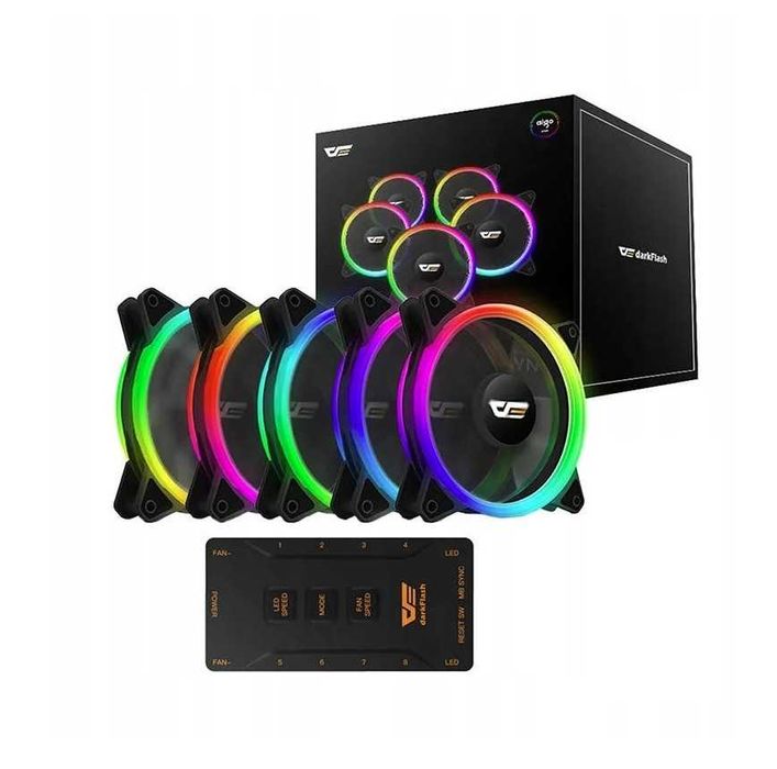 wentylatory do komputera ARGB 6x120 zestaw z kontrolerem