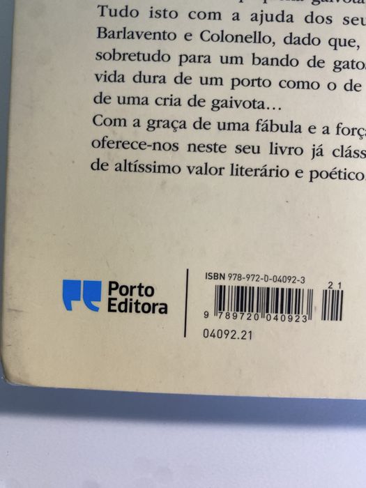 Livro “História de uma gaivota e do gato que a ensinou a voar”