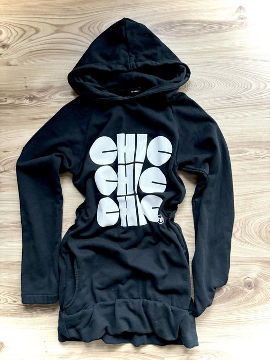 Minimum bluza sukienkowa s 36 czarna hoodie bluza z kapturem