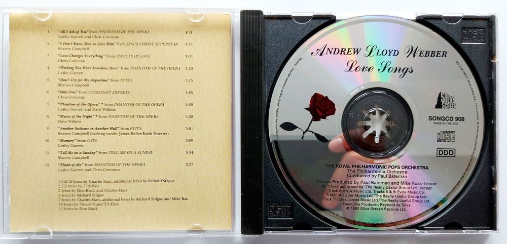 Andrew Lloyd Webber Love Songs 1992r