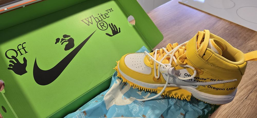Nike Off-White Air Force 1 Yellow - Nowe, Oryginalne!!!
