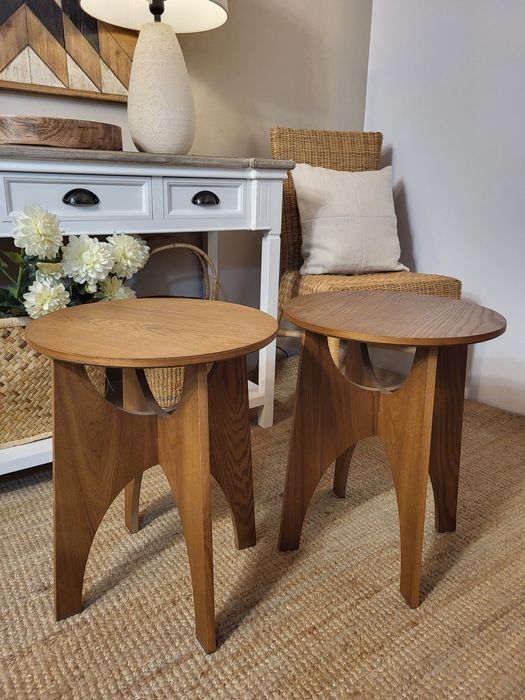 2 mesas, cabeceira, apoio, acacia, rustico