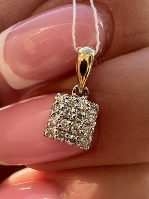 Золотой кулон с бриллиантами желтое и белое золото 585 проба