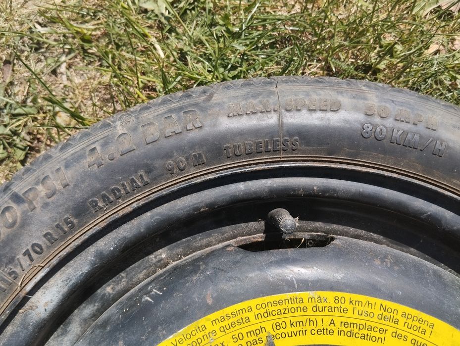 Koło dojazdowe, dojazdówka Michelin R15 i Continental R15
