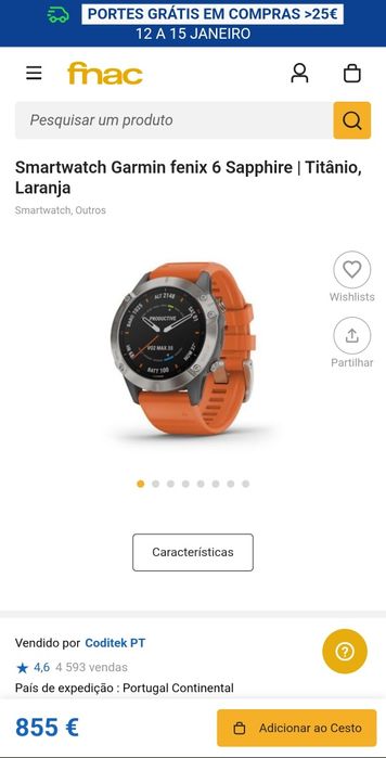 Garmin Fênix 6 saphire