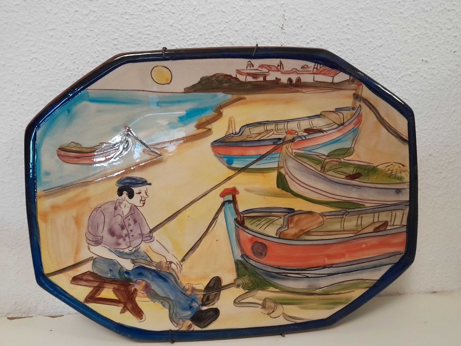 Travessa decorativa pintada à  mão, Carrilho Lopes