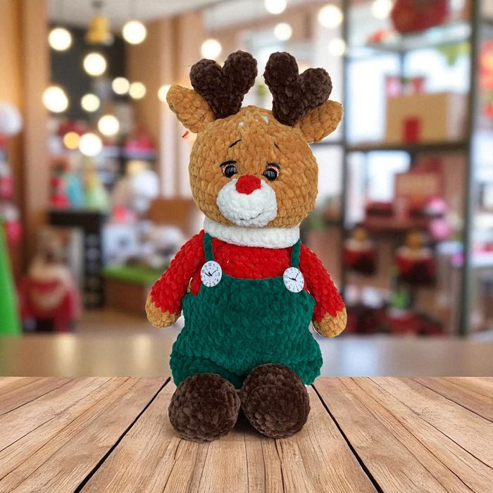 Мяка іграшка Різдвяний олень 40 см подарунок на Новий рік