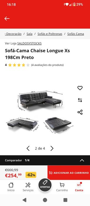 Sofá cama chaise long