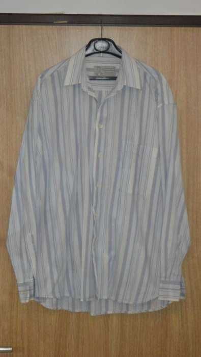 Camisa de homem branca e cinza às riscas Antonelli