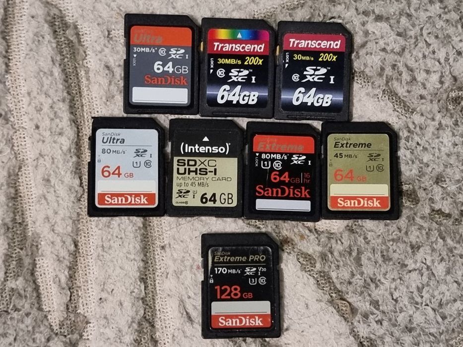 Карты памяти SD и Ко, от 32 мб до 128 гб