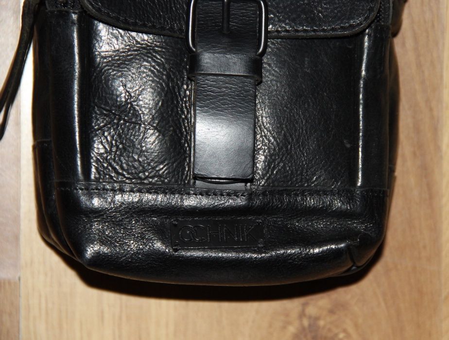 OCHNIK skóra skórzana torebka torba męska czarna nerka