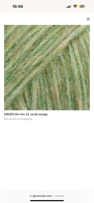 Drops air mix 12 verde musgo novelos 101g