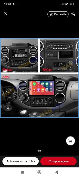 Radio android 2 din  Peugeot partner citroen berlingo