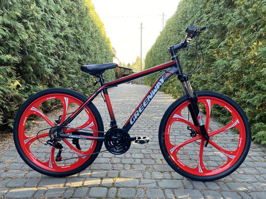 Гірський алюмінієвий велосипед Greenway 26 Black-Red