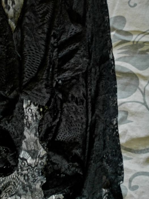 NOWA czarna Koronkowa Ażurowa Kamizelka kamizela ORSAY
