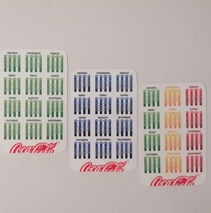 Conjunto de 3 calendários da Coca-Cola, 2008