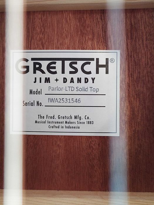 Gretsch Jim Dandy Parlor - Ed. Limitada Tampo Maciço - Nova c/ Garantia