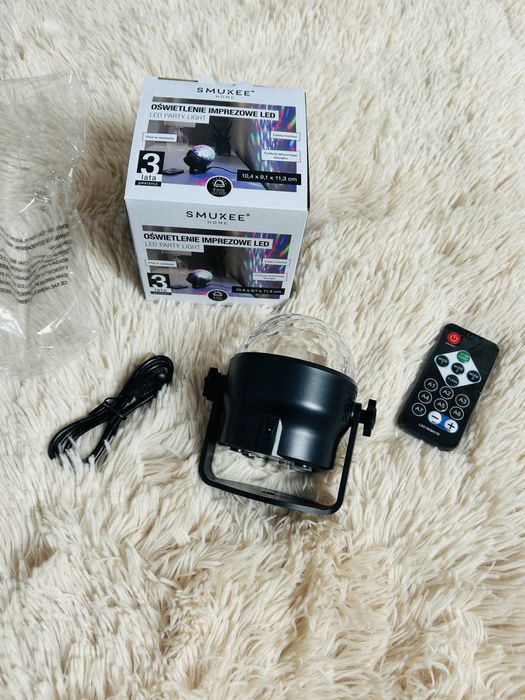 Lampka disco oświetlenie led Smukke z pilotem