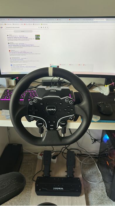 Moza R5 + Pedais + steering wheel formula mod