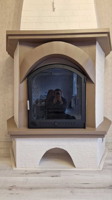 Дверця для каміна арочна на замовлення, дверца в камин со стеклом арка