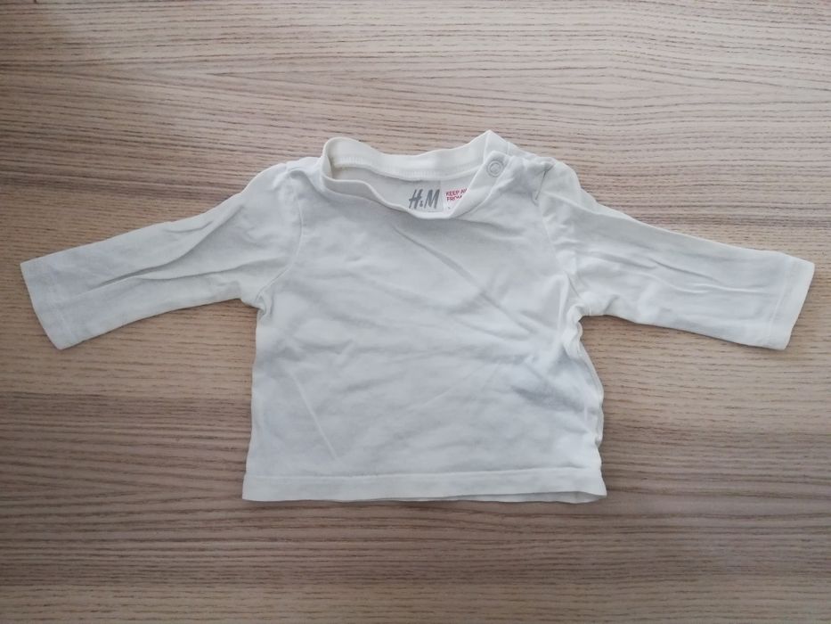 3 topy h&m 50 bluzeczki koszulka longsleeve basic granatowe szare biał