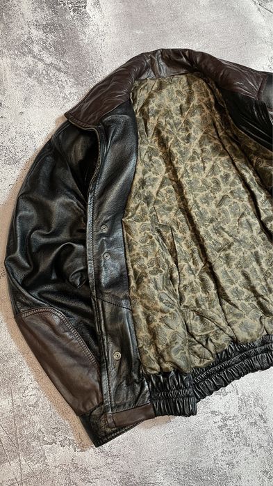 Шкіряна куртка вінтажний бомбер XL натуральна шкіра чоловіча