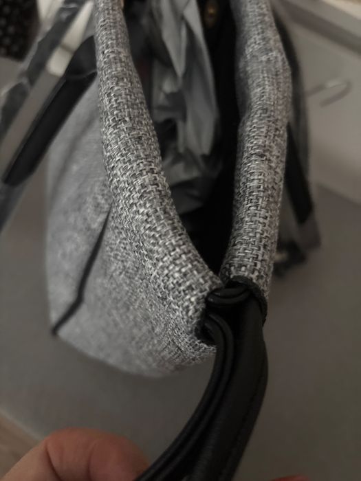 Torebka  szara material.