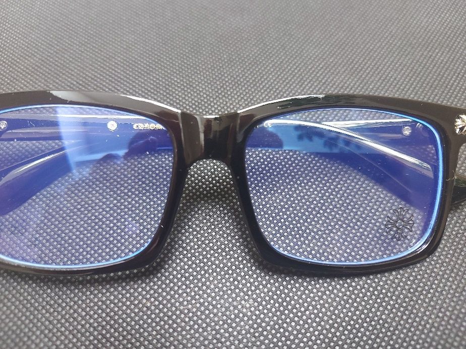 Czarne Okulary zerówki Chrome Hearts
