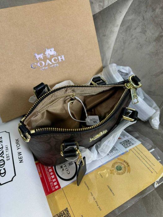 Coach Mini Tote Signature Brown/міні-сумка тоут Коуч