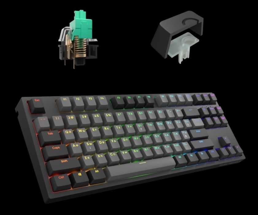 Клавіатура dark project pro kd87a pbt gateron Mechanical cap teal
