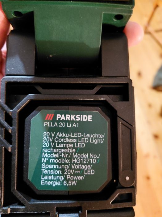 Lampa parkside 20v