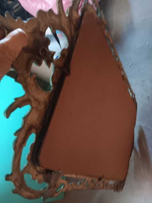 Espelho vintage + bengaleiro moldura cromada dourada