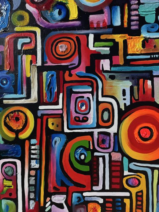 Arte contemporânea - “Cosmic Mystery” - pintura em Óleo sobre tela