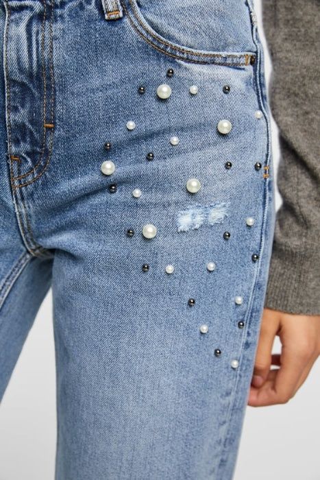 Джинсы с высокой посадкой с потертостями ZARA, новые! 32/XS