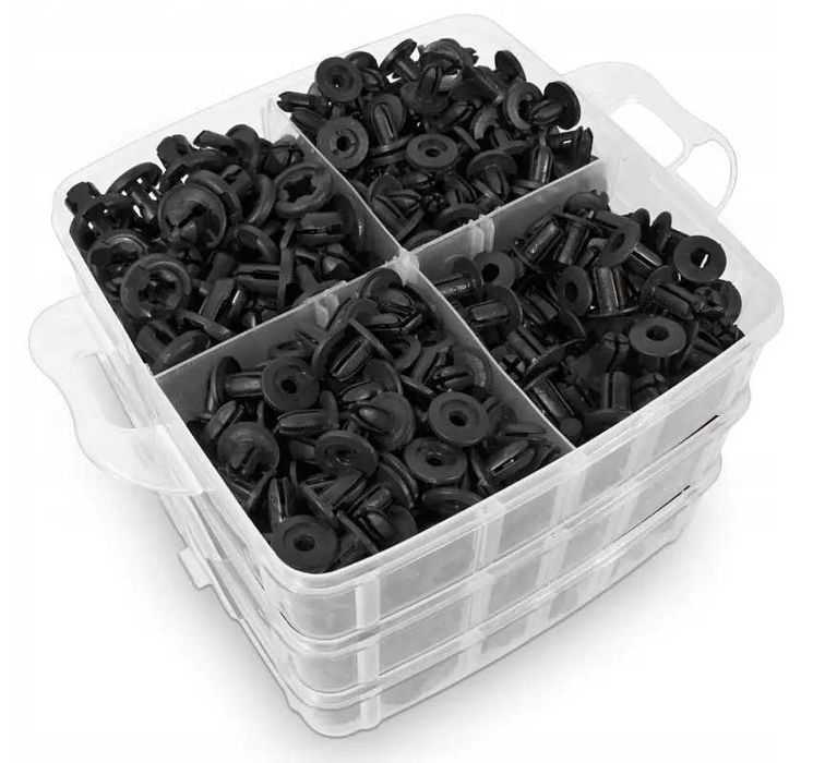 Набор автомобильных крепежей 630шт, пистоны, клипсы и съемник