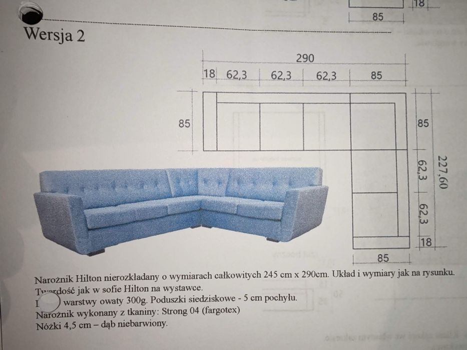 NAROŻNIK HILTON 290x227,60 cm