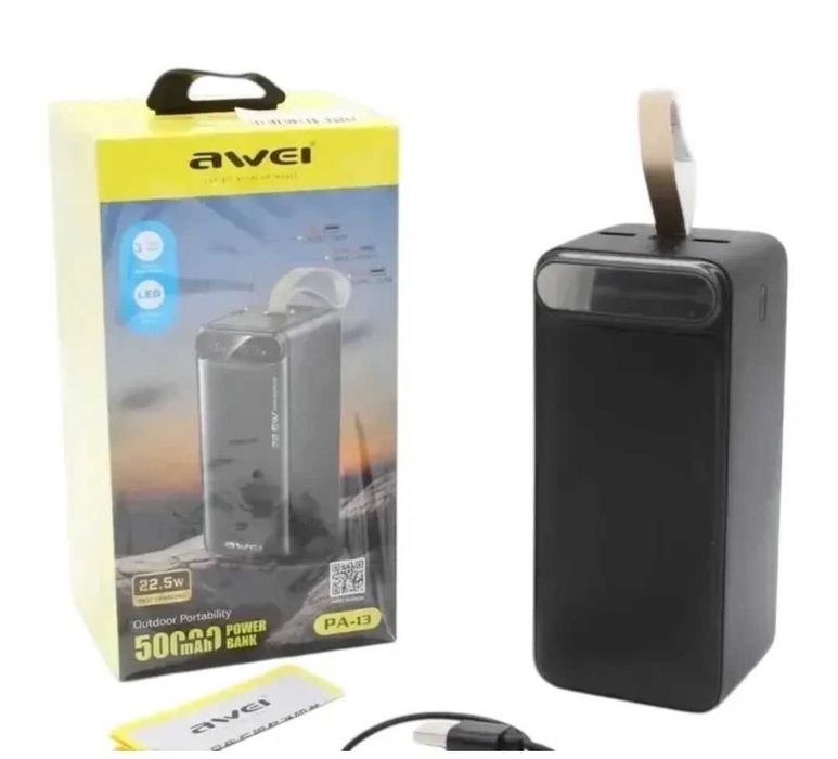 Повербанк AWEI PA-13 50000mAh 9913 Павербанк Powerbank