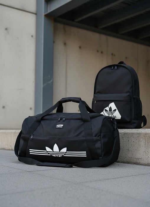 Рюкзак сумка Adidas 2в1 черный комплект спортивный дорожный адидас