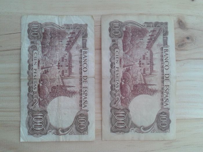 Notas de Banco antigas: Escudos, Libras, Pesetas, Francos