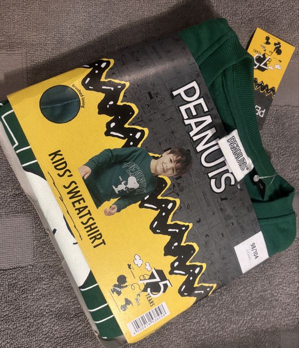 Nowa 98/104 BLUZA dresowa Snoopy zielona chłopięca