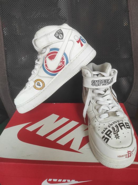 Nike Air Force 1 Mid Supreme NBA White