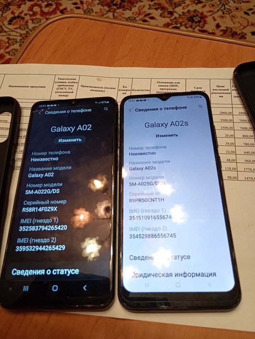 Samsung A02s и A02 в хорошем состоянии.