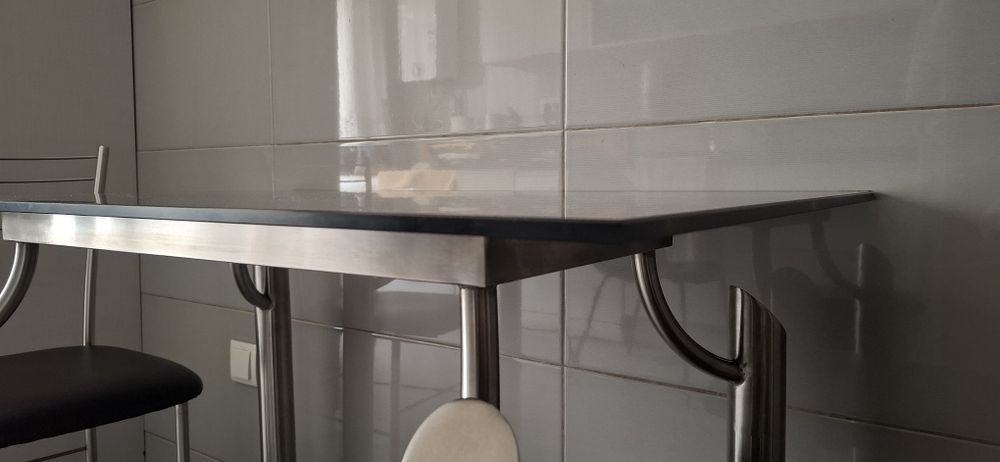 Mesa com 2 cadeiras aço inox 316