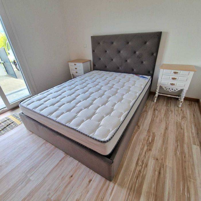 Camas de Casal Estofadas de Luxo 199€ Disp. em Várias Cores! 190x140m!