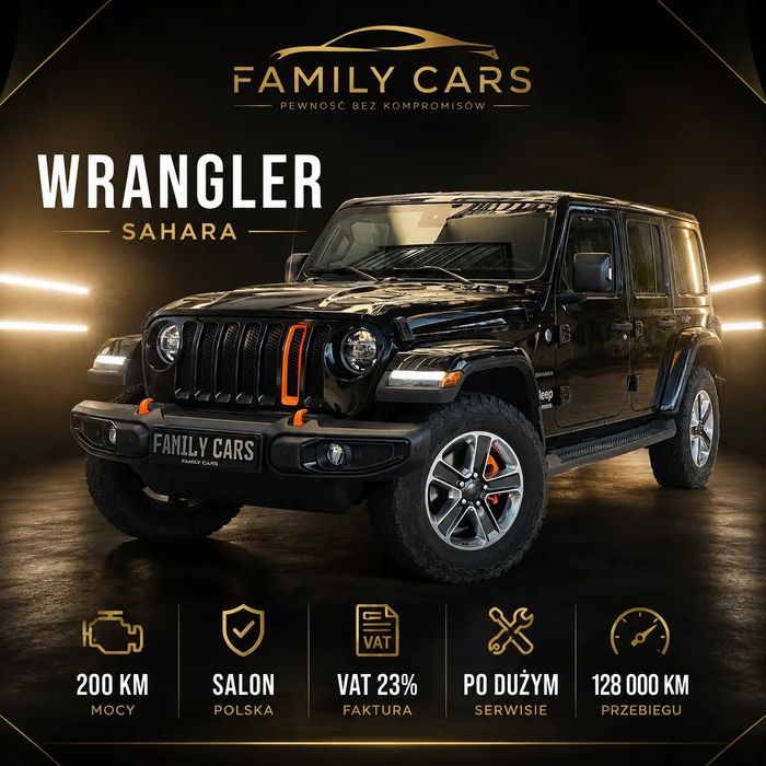 Jeep Wrangler Salon Polska*Sahara*Bulwarowy*Full*VAT23%*Zamiana