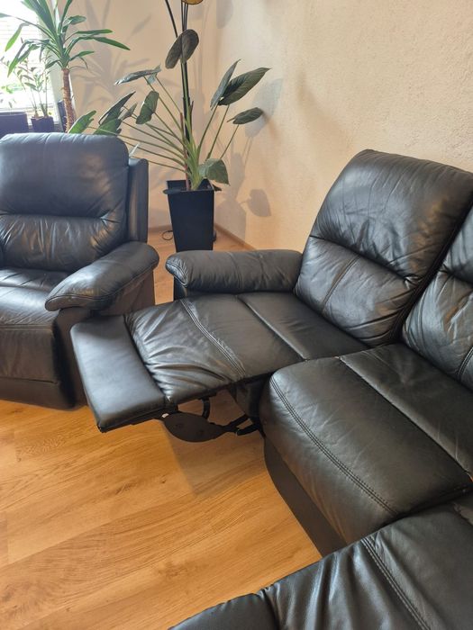 Wypoczynek skórzany z funkcją relax