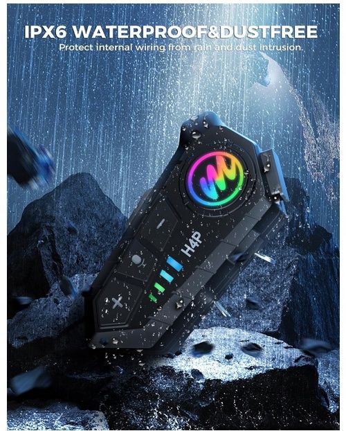 Interkom Intercom Bluetooth Motocyklawy Moman H4 Plus Ipx6 1000mAh 5.3