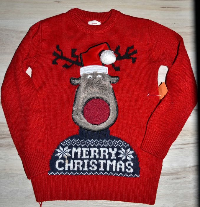 312* George Świąteczny sweter renifer Rudolf 5/6 lat_ 110/116 cm