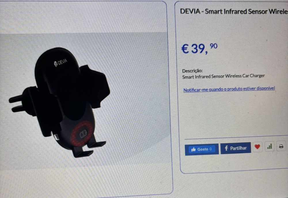 Carrgador e suporte de smartphone de carro NOVO
